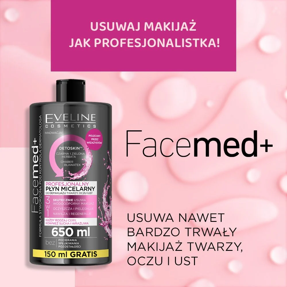 Profesjonalny płyn micelarny do demakijażu twarzy, oczu i ust 3w1 - Image 2